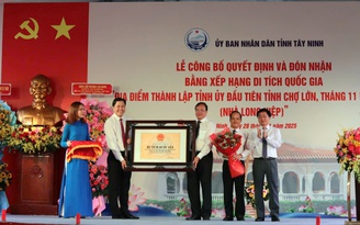 Nơi thành lập Tỉnh ủy Chợ Lớn đón bằng di tích quốc gia