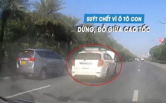 Tài xế dừng, đỗ ô tô giữa cao tốc không thèm đặt biển cảnh báo