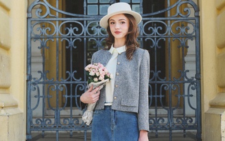 Áo khoác dáng ngắn phối váy dài, cặp đôi hoàn hảo nhất mùa đông