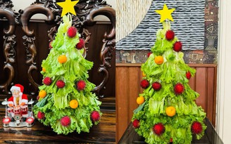 Cây thông Noel vừa trang trí vừa ăn được gây sốt mạng mùa Giáng sinh