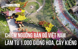 Chiêm ngưỡng bản đồ Việt Nam làm từ 1.000 giống hoa, cây kiểng ở miền Tây