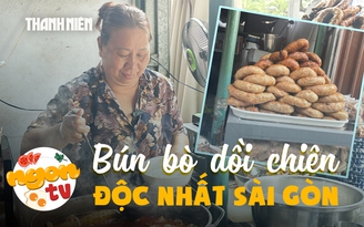 Độc nhất quán bún bò dồi chiên 40 năm ở Sài Gòn: 'Vị đặc trưng không đâu có'