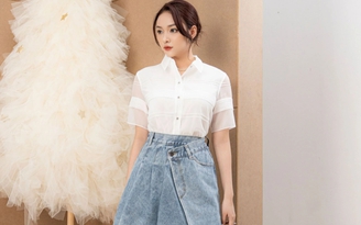 Chân váy denim là lựa chọn thông minh khi thời tiết giao mùa