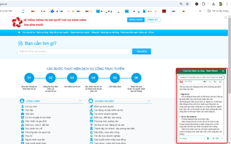 Bình Phước: Tích hợp chatbot AI trên cổng thông tin dịch vụ công
