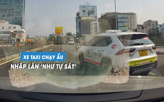 Bức xúc tài xế lái xe taxi nhập làn ẩu, suýt gây tai nạn