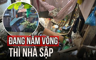 Hú hồn khi đang nằm võng thì sập nhà ở ven kênh Đôi