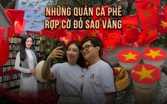 Giới trẻ hào hứng 'check in' tại quán cà phê 'rợp cờ đỏ sao vàng'