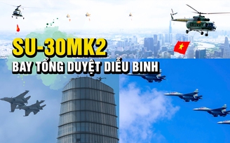 Ngắm Su-30MK2 bay vút qua bầu trời TP.HCM ngày tổng duyệt diễu binh 30.4