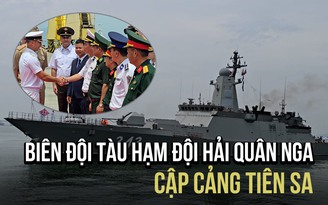 Cận cảnh tàu Hạm đội Thái Bình Dương Hải quân Nga cập cảng Tiên Sa
