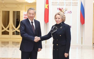 Tổng Bí thư Tô Lâm hội kiến Chủ tịch Hội đồng Liên bang Nga Valentina Matviyenko