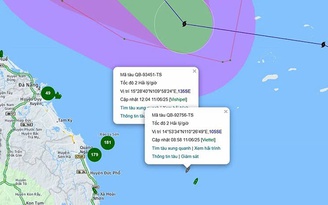 Hai tàu cá tại Quảng Bình bị chìm khi di chuyển tránh bão số 1