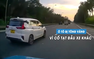 Xe Mitsubishi Xpander bị đâm văng trên cao tốc vì cố tạt đầu xe khác