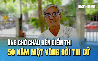 Ông chở cháu đến điểm thi tốt nghiệp THPT: 50 năm một vòng đời thi cử