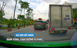 Ô tô con lạng lách, chèn đường xe tải trên phố như 'phim hành động'