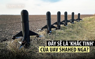 Ukraine khoe tên lửa - UAV kỳ dị là 'thợ săn Shahed' Nga