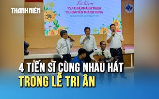 [VIDEO] Xúc động khoảnh khắc hai tiến sĩ Lê Bá Khánh Trình, Nguyễn Thanh Hùng hát cùng đồng nghiệp trong lễ chia tay