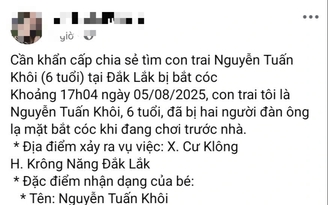 Đăng tin giả tìm con trai bị người lạ bắt cóc