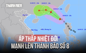 Áp thấp nhiệt đới mạnh lên thành bão số 8, tên quốc tế là Mitag