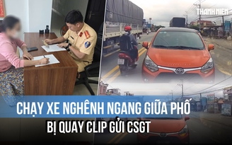 Chạy xe nghênh ngang giữa phố, bị quay clip gửi CSGT