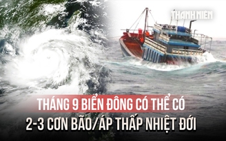 Biển Đông có thể có 2-3 cơn bão hoặc áp thấp nhiệt đới trong tháng 9