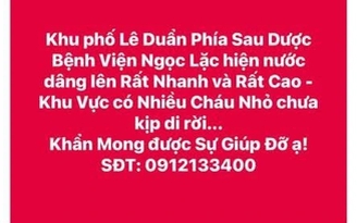Nước lũ dâng cao trong đêm, nhiều người Thanh Hóa lên mạng cầu cứu