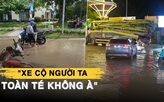 Con đường ngập nước 3 ngày không thoát, xe máy té như rạ