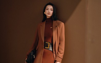 Diện trang phục sắc nâu sang trọng không cần phô trương