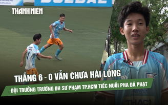 Thắng 6-0 vẫn chưa hài lòng, đội trưởng Trường Đại học Sư phạm TP.HCM tiếc nuối pha đá phạt