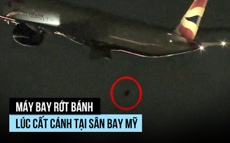 Máy bay chở khách rớt bánh khi đang cất cánh tại Mỹ
