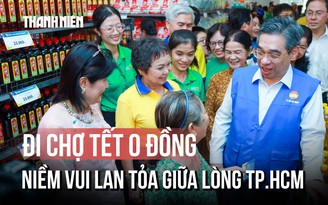TP.HCM: Đi chợ Tết không cần tiền, niềm vui lan tỏa từ siêu thị mini 0 đồng