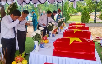 An táng hài cốt 5 liệt sĩ được tìm thấy tại núi Hòn Tàu