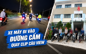 Chạy xe máy vào đường cấm để câu view, bị CSGT TP.HCM xử lý