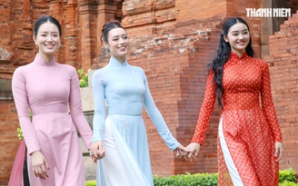 Ba nàng hậu hội ngộ tại Tháp Đôi, quảng bá di sản Gia Lai