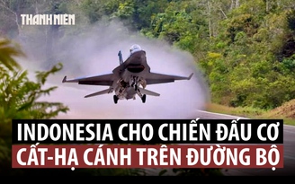 Indonesia luyện chiến đấu cơ hạ cánh trên đường bộ