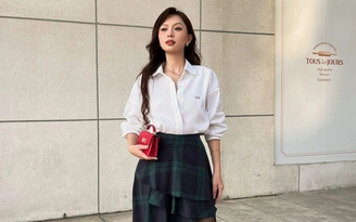 Vẻ đẹp thanh thoát bởi chân váy vạt lệch