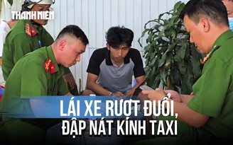 Clip thanh niên ép xe taxi giữa Quốc lộ 20, dùng gậy sắt đập vỡ kính