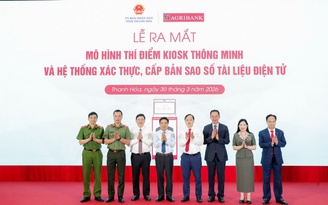 Agribank đồng hành cùng tỉnh Thanh Hoá triển khai mô hình Kiosk hành chính công thông minh