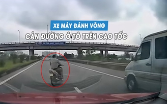 Nam thanh niên 'đầu trần', lái xe máy lạng lách đánh võng trên cao tốc