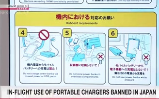 Nhật Bản chính thức cấm sử dụng sạc dự phòng trên các chuyến bay