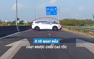 Tài xế lái ô tô quay đầu ngay lối vào cao tốc, suýt gây tai nạn