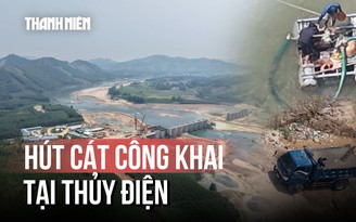 Hút cát công khai giữa ban ngày cạnh công trình thủy điện Trà Khúc 2: Những dấu hiệu bất thường