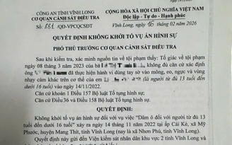 Lần thứ 2 viện kiểm sát yêu cầu điều tra lại vụ nữ sinh bị xâm hại ở Vĩnh Long