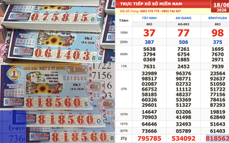 Xổ số miền Nam ngày 18 tháng 6: Xuất hiện vé trúng 4,8 tỉ đài Bình Thuận