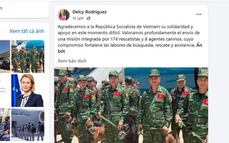 Tổng thống lâm thời Venezuela cảm ơn Việt Nam hỗ trợ cứu hộ nạn nhân động đất