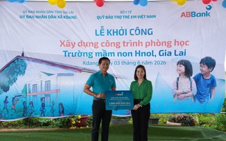 ABBank thêm 'lớp học hạnh phúc' cho trẻ em Gia Lai