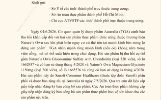 Thu hồi khẩn 2 thực phẩm chức năng thuộc thương hiệu Nature's Own