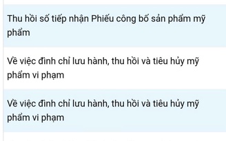Thêm 4 chất cấm dùng trong mỹ phẩm