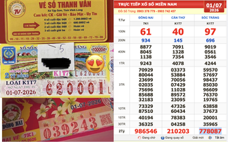 Xổ số miền Nam ngày 1 tháng 7: Truy tìm người trúng số 20001 đài Sóc Trăng