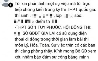 Thí sinh ở Gia Lai bị tố gian lận thi tốt nghiệp THPT, nhà trường nói gì?