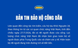 Đưa về đất liền 48 người được cứu trong vụ chìm tàu Khôi Nguyên 18